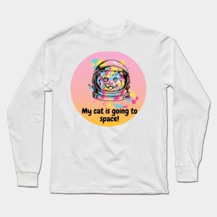 my cat is going to the space Long Sleeve T-Shirt